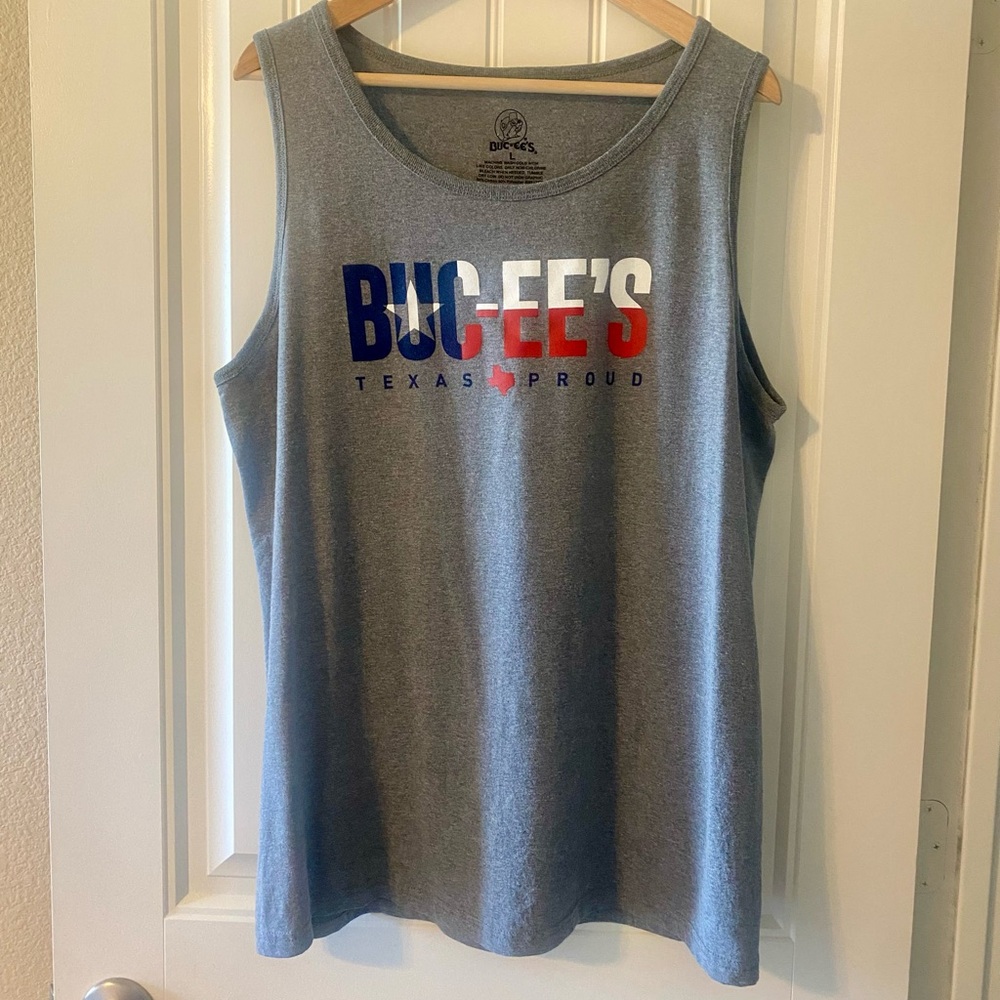 Buc-ee’s Men’s Tank Top Large July 4th Fourth Patriotic Flag Tshirt Sleeveless